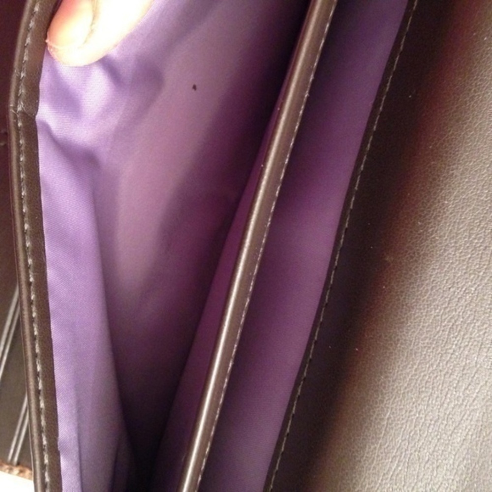COACH mettalic gold bronze checkbook wallet - Picture 5 of 6